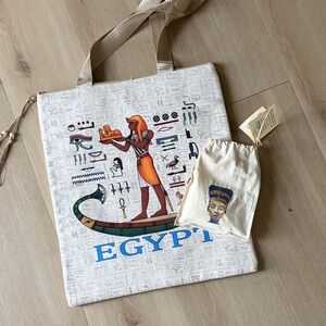 Egyptian Themed Tote Bag and Nefertiti Head Shaped Soap